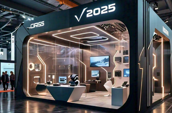 Innovative industrial exhibition booth with sustainable designs for HANNOVER MESSE 2025 by Expo Creators.